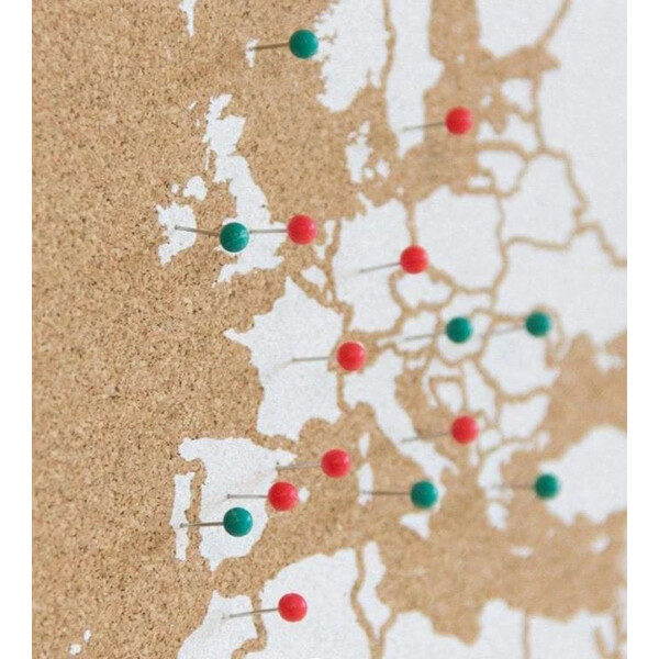 Miss Wood Mappa del Mondo Woody Map Natural Cork XXXL white