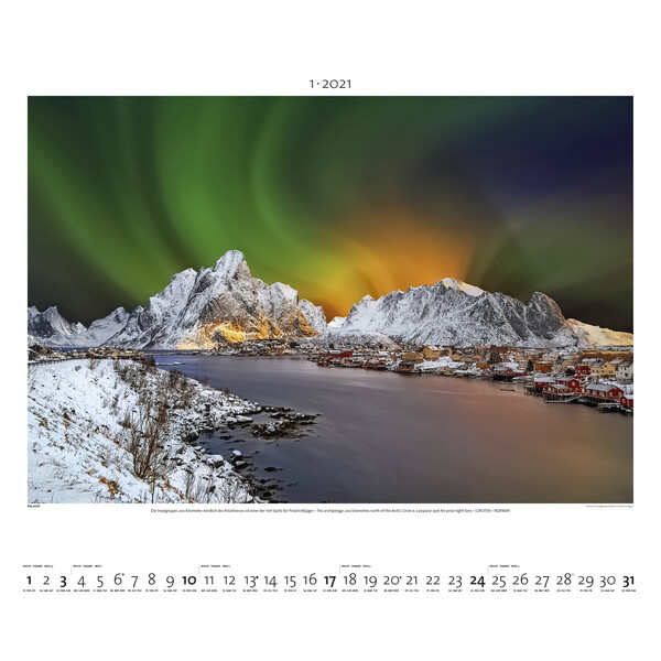 Palazzi Verlag Calendario Aurora Borealis 2021