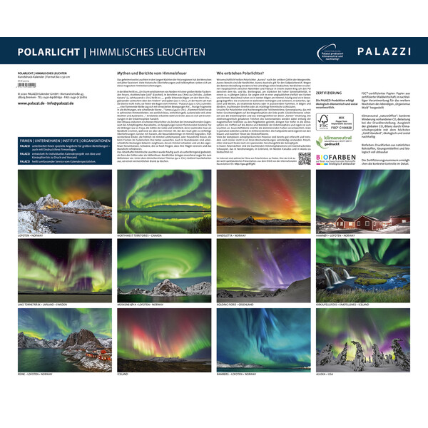 Palazzi Verlag Calendario Aurora boreale 2021