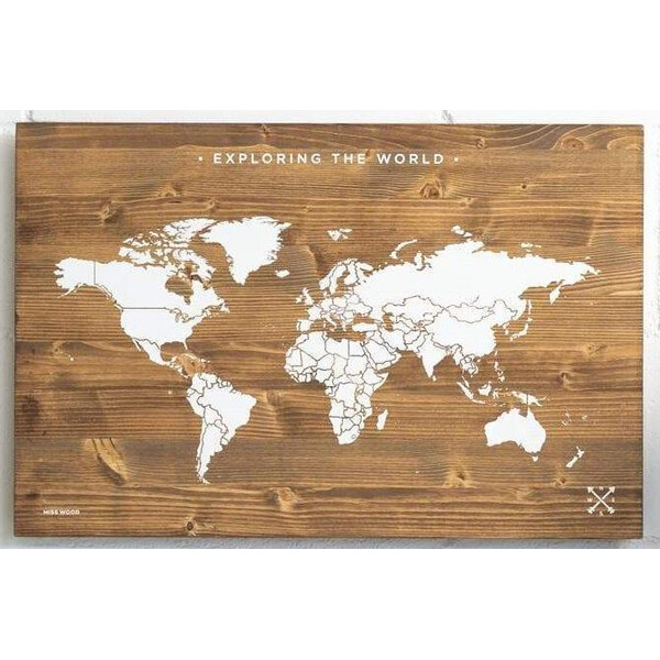 Miss Wood Mappa del Mondo Woody Map Wooden 60x40