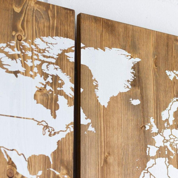 Miss Wood Mappa del Mondo Woody Map Wooden 120x60