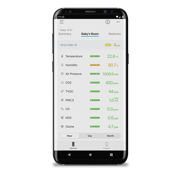 uHoo rilevatore smart di CO2 per ambienti 9 in 1 sensore misurazione virus index