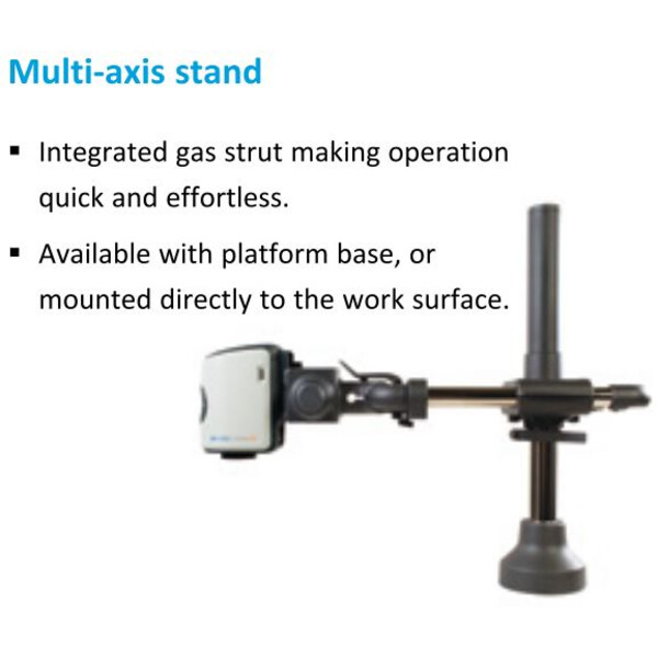 Vision Engineering Microscopio EVO Cam II, ECO2502, multi-axis, LED light, 0.62x W.D.106mm, HDMI, USB3, 24" Full HD