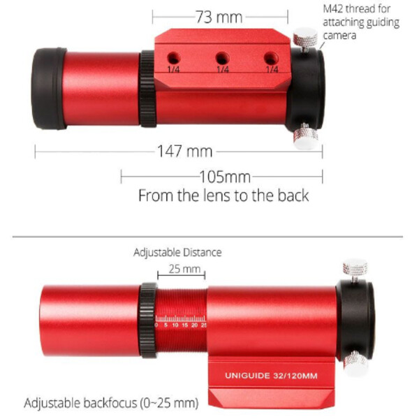 William Optics Guidescope UniGuide 32mm Red