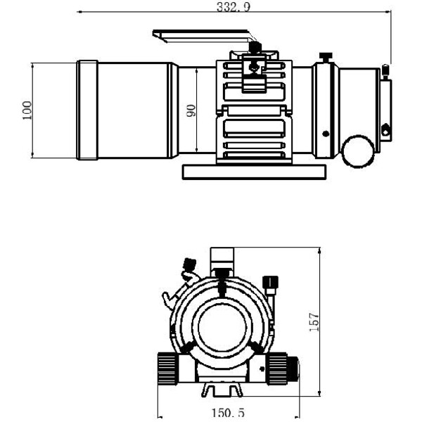 TS Optics Rifrattore Apocromatico AP 76/342 EDPH Flatfield OTA