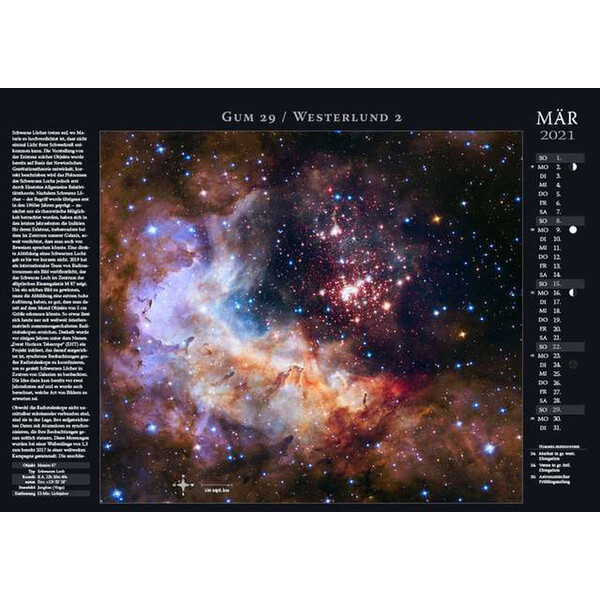 Astronomie-Verlag Calendario Weltraum-Kalender 2021