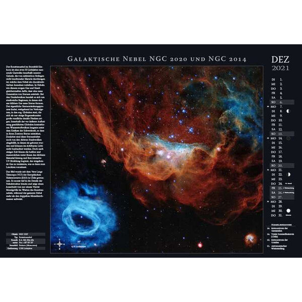 Astronomie-Verlag Calendario Weltraum-Kalender 2021