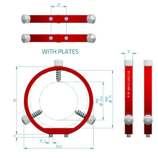 PrimaLuceLab Anelli da guida PLUS 80mm