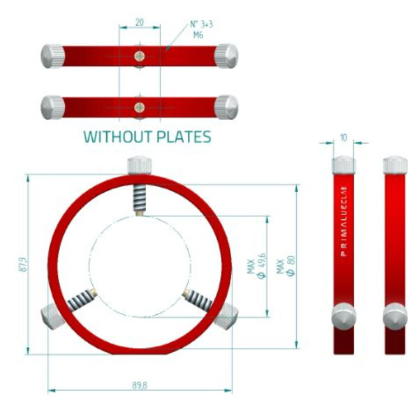 PrimaLuceLab Anelli da guida PLUS 80mm