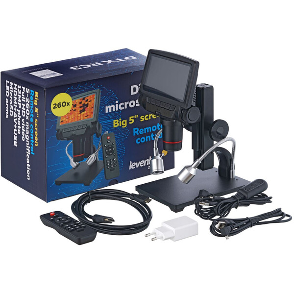 Levenhuk Microscopio DTX RC3, Digitale, 5-15x opt., -260x digit.