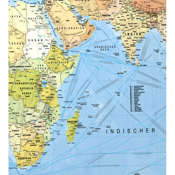 Bacher Verlag Mappa del Mondo Reiseweltkarte (138x98)