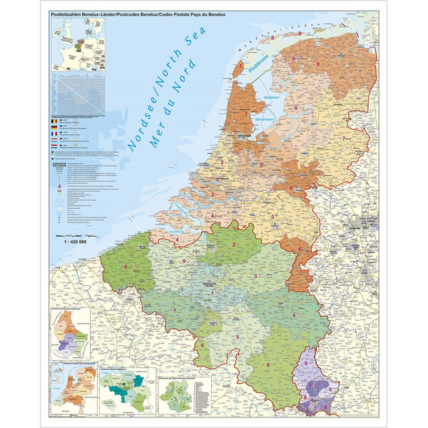 Stiefel Mappa Regionale Benelux mit Postleitzahlen (97x137)