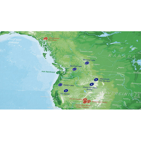 Marmota Maps Mappa del Mondo 99 Naturwunder (100x70)