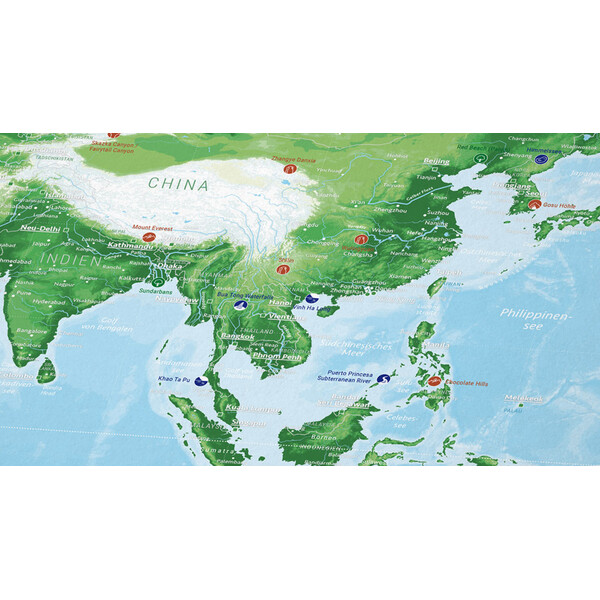 Marmota Maps Mappa del Mondo 99 Naturwunder (100x70)