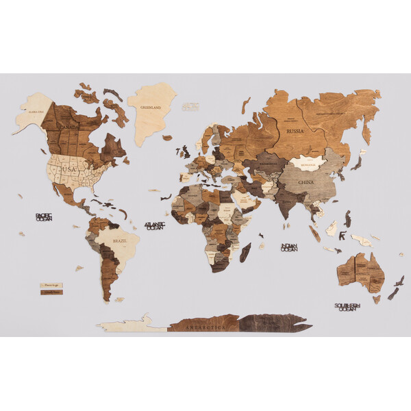 Miss Wood Mappa del Mondo Woody Map 3D