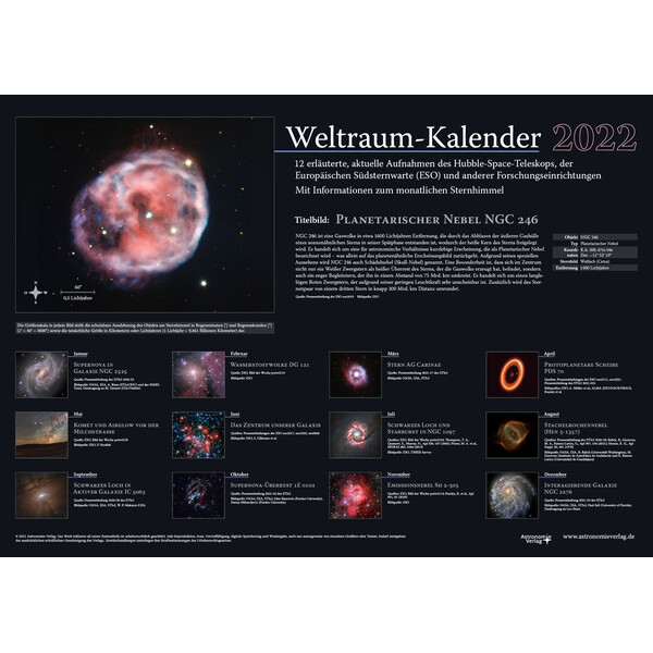 Astronomie-Verlag Calendario Weltraum-Kalender 2022