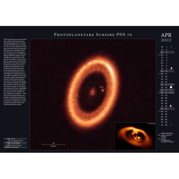 Astronomie-Verlag Calendario Weltraum-Kalender 2022