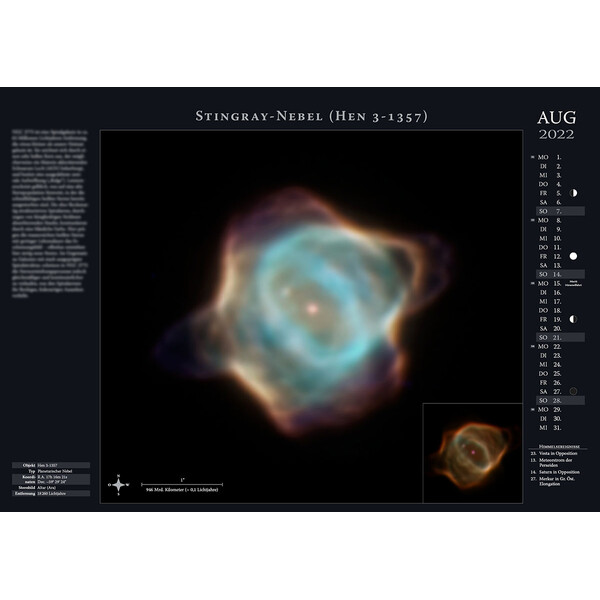 Astronomie-Verlag Calendario Weltraum-Kalender 2022