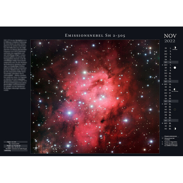 Astronomie-Verlag Calendario Weltraum-Kalender 2022