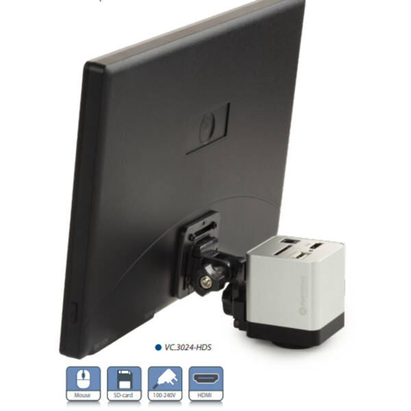 Euromex Fotocamera HD-Mini con schermo, VC.3024-HDS, a colori, CMOS, 1/2.8, 2MP, HDMI
