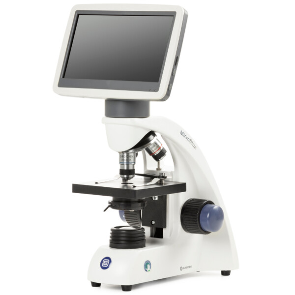 Euromex Microscopio MicroBlue, MB.1051-LCD, 5.6 inch LCD Bildschirm, Achr. 4/10/S40x Objektive, DIN 35mm perf., 40x - 400x, LED, 1W, Kreuztisch