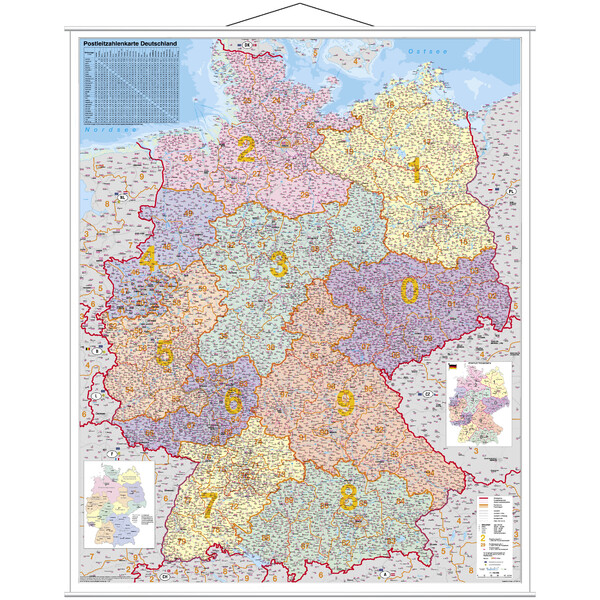 Stiefel Mappa Carta dei codici postali di tutta la Germania