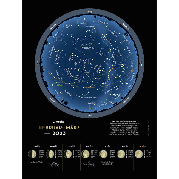 Kosmos Verlag Calendario Himmelsjahr 2023