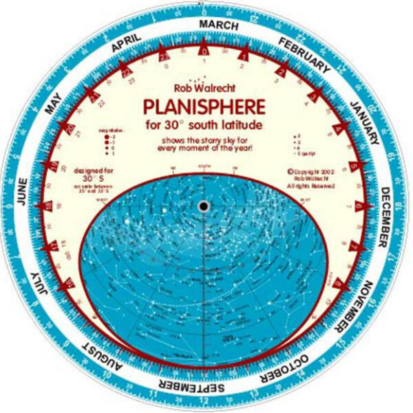 Rob Walrecht Carta Stellare planisferio 30°S 25cm