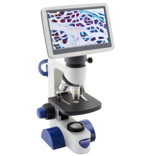 Optika Microscopio B-61V, schermo, 7 pollici, DIN, acro, 40-400x, LED, 1W