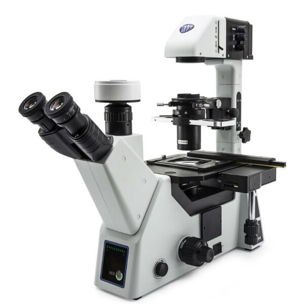 Optika Microscopio invertito IM-5, trino, inverso, 10x24mm, LED 8W w.o. obiettivi