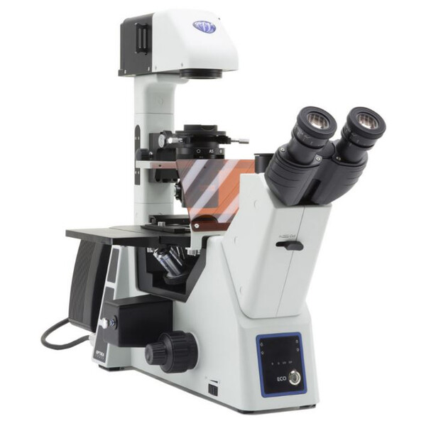 Optika Microscopio invertito IM-5FLD, FL, trino, inverso, 10x24mm,  AL/DL, LED 5W, 8W w.o. obiettivi
