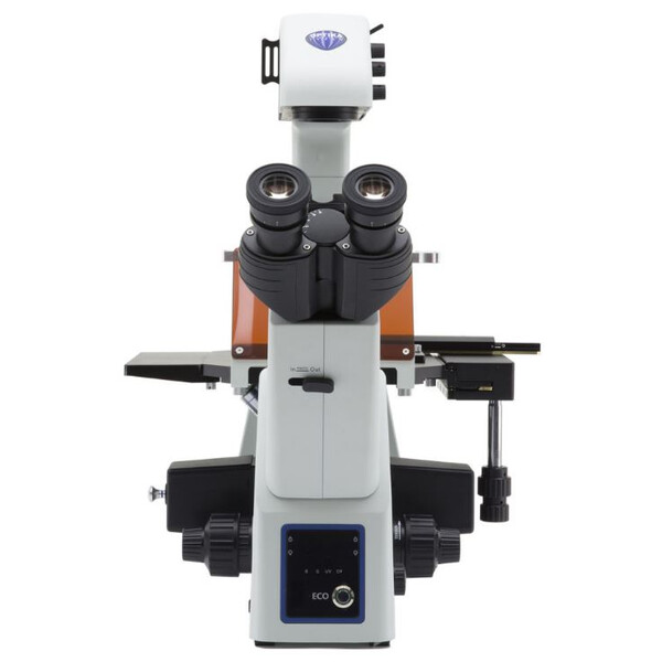 Optika Microscopio invertito IM-5FLD, FL, trino, inverso, 10x24mm,  AL/DL, LED 5W, 8W w.o. obiettivi