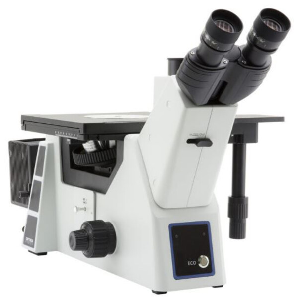 Optika Microscopio invertito IM-5MET, MET trino, inverso, 10x24mm,  AL, Halogen,  12V/100W w.o. obiettivi