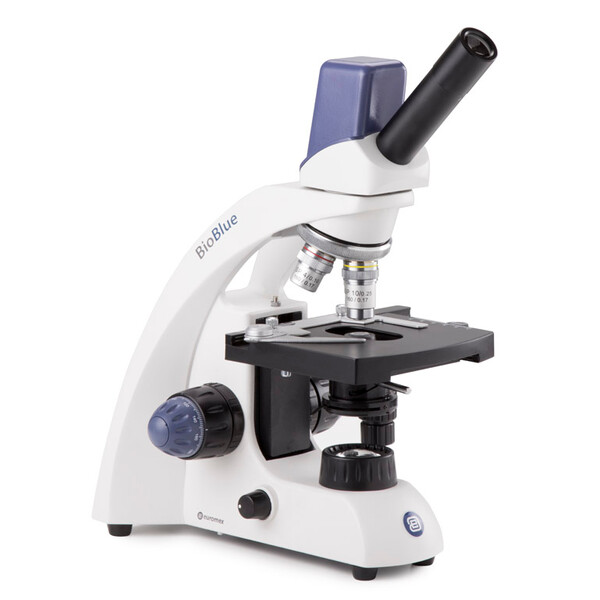 Euromex Microscopio BioBlue, BB.4225, digitale, mono, DIN, 40x - 400x, 10x/18, LED, 1W, con tavolino a croce