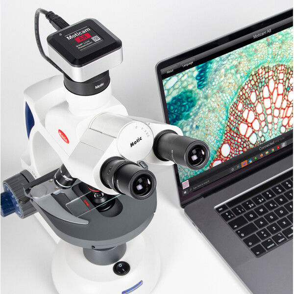 Motic Fotocamera A8, a colori, sCMOS, 1/3", 1,34 µm, 30 fps, 8 MP, USB 2.0