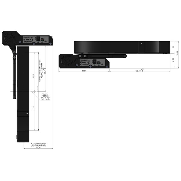 PrimaLuceLab Maschera flat field GIOTTO 220 mit ALTO-Teleskopabdeckung