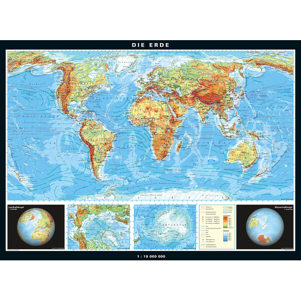 PONS Mappa del Mondo Die Erde physisch und politisch (196 x 143 cm)