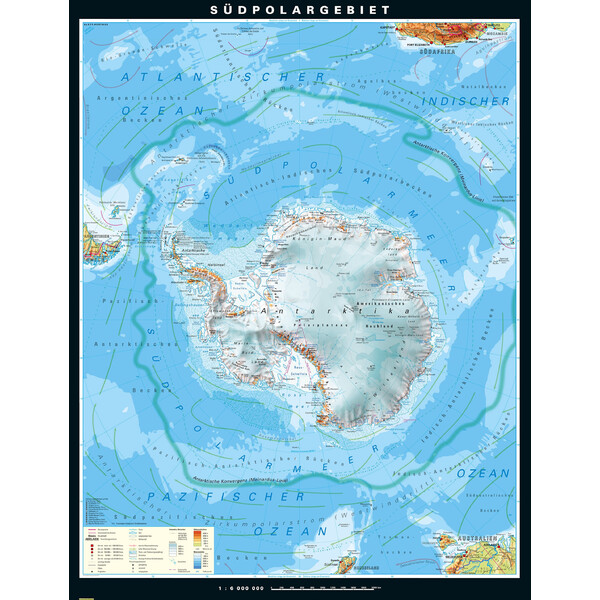 PONS Mappa Regionale Südpolargebiet physisch (210 x 230 cm)