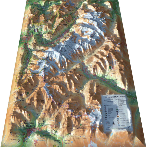 3Dmap Mappa Regionale Massif du Mont Blanc (61 x 41 cm)
