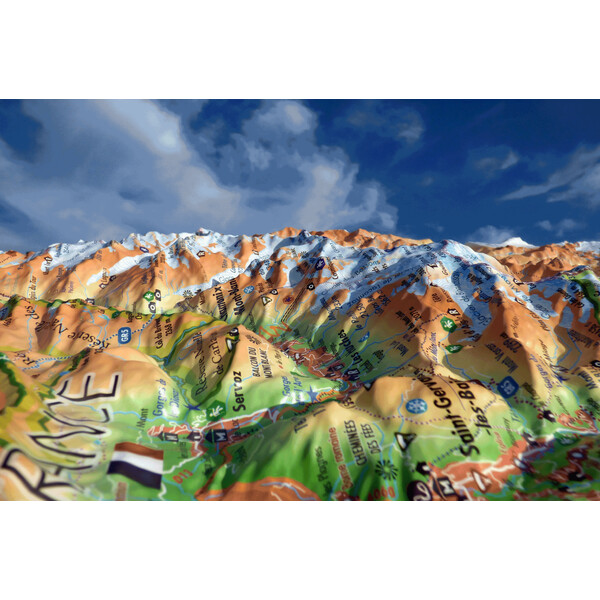 3Dmap Mappa Regionale Massif du Mont Blanc (41 cm x 61 cm)