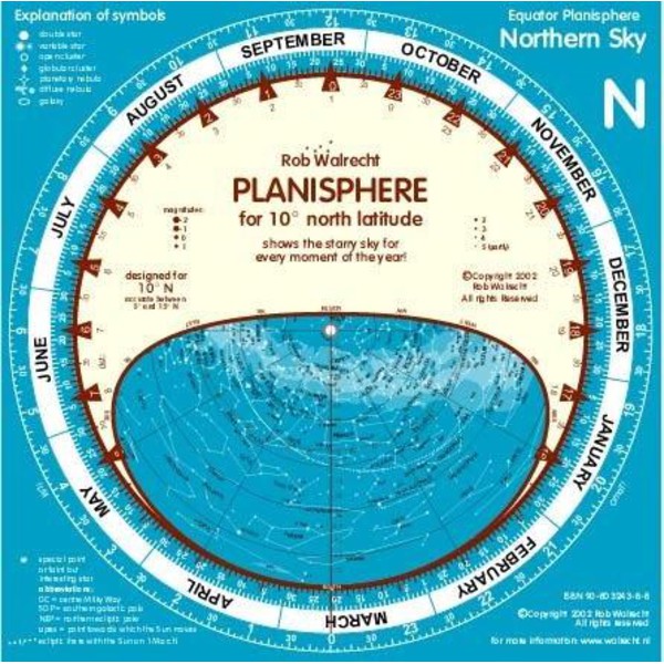 TS Optics Carta Stellare Planisfero fronte/retro