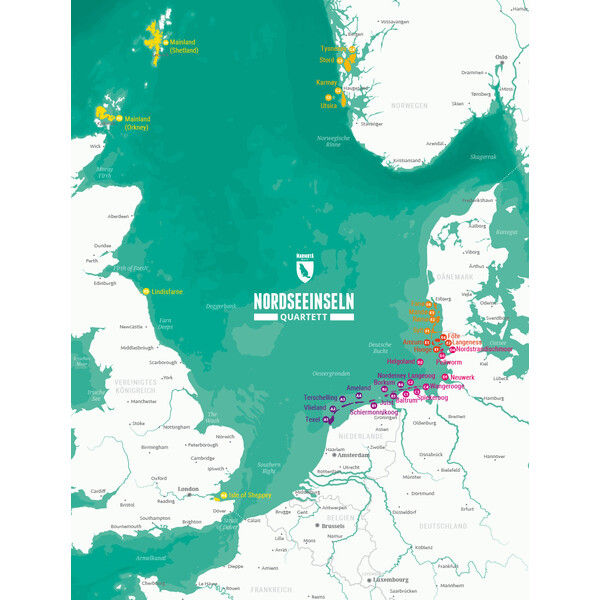Marmota Maps Quartetto di isole del Mare del Nord