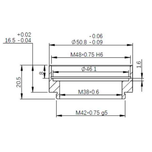 ZWO Adapter M48 / T2 16,5mm