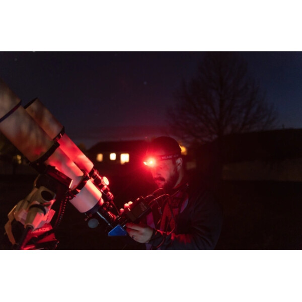 Meade Lampada frontale a LED (bianco e rosso)