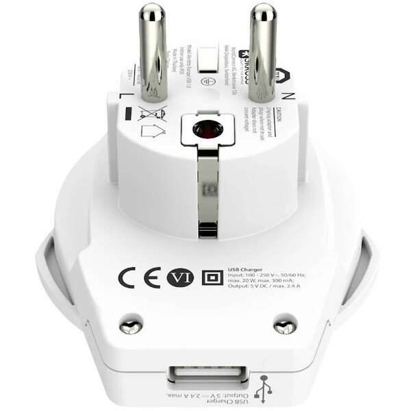 Skross Trasformatore Adattatore da viaggio World to Europe USB 1.0