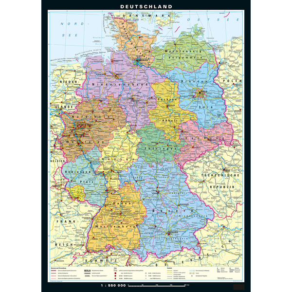 PONS Mappa Deutschland physisch und politisch (133 x 186 cm)