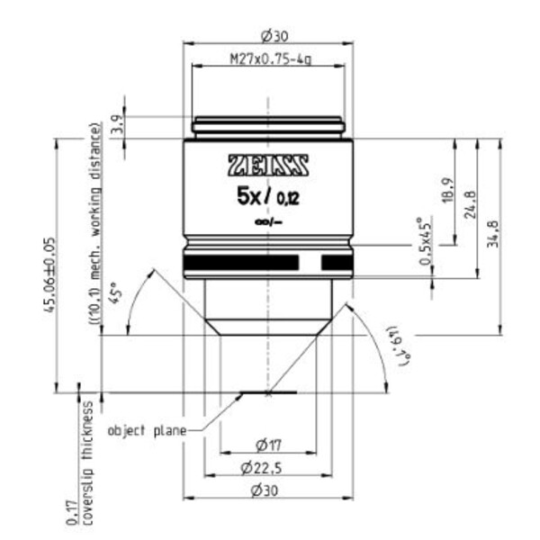 ZEISS Obiettivo A-Plan 5x/0,12 M27