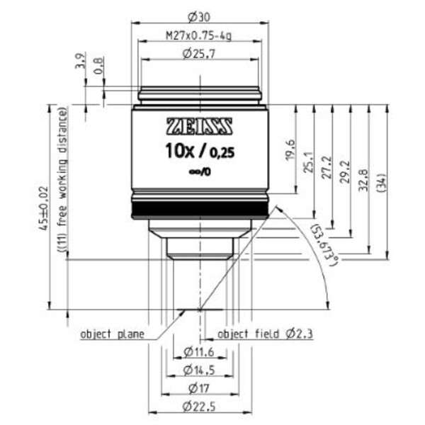 ZEISS Obiettivo EC Epiplan 10x/0,25 M27