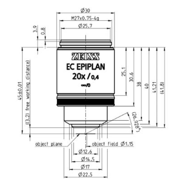 ZEISS Obiettivo EC Epiplan 20x/0,4 M27