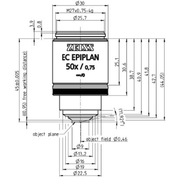 ZEISS Obiettivo EC Epiplan 50x/0,75 M27